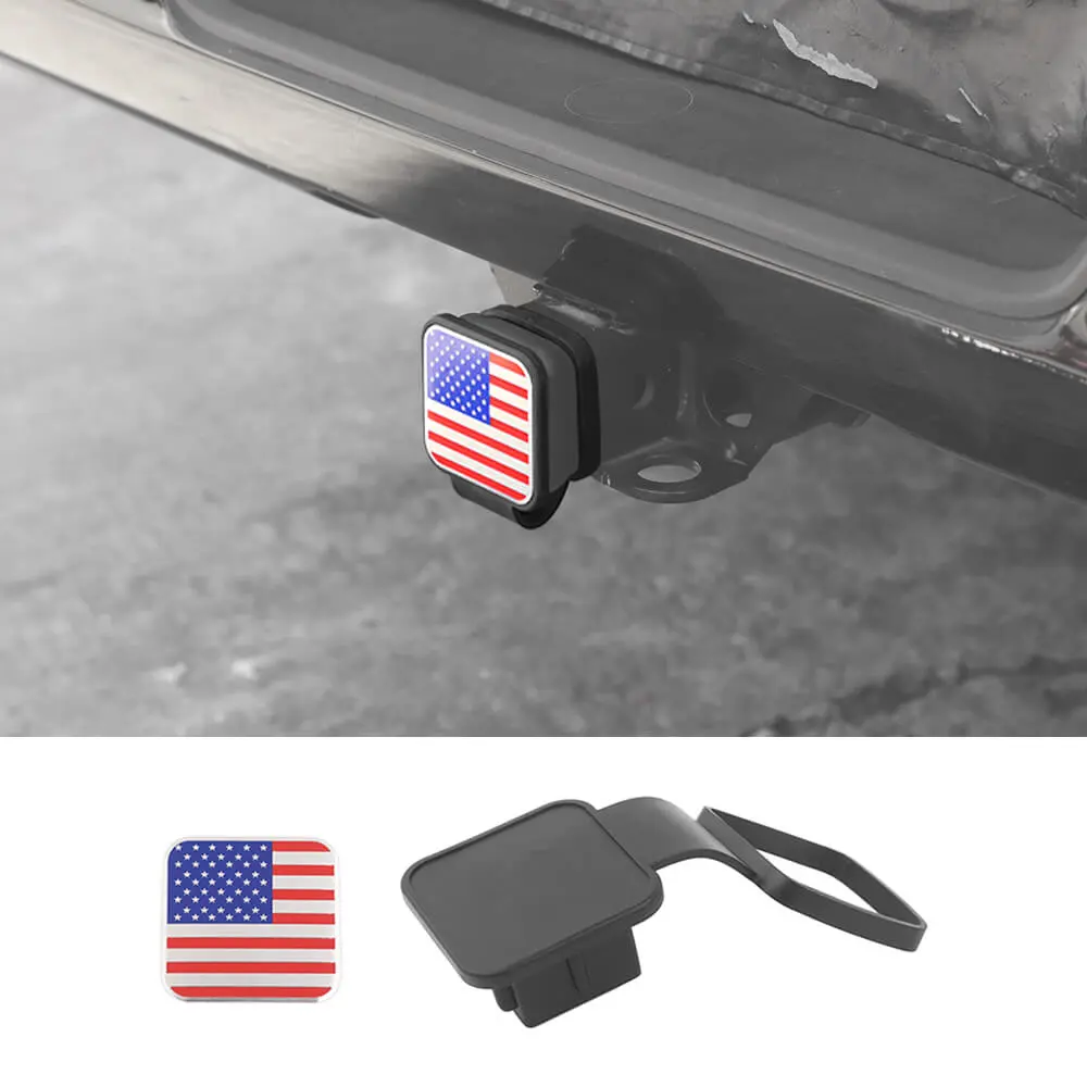 2" Trailer Hitch Cover with American Flag – Patriotic Tow Hitch Plug Insert Cap for 2 Inch Receivers, Fits Most Vehicles