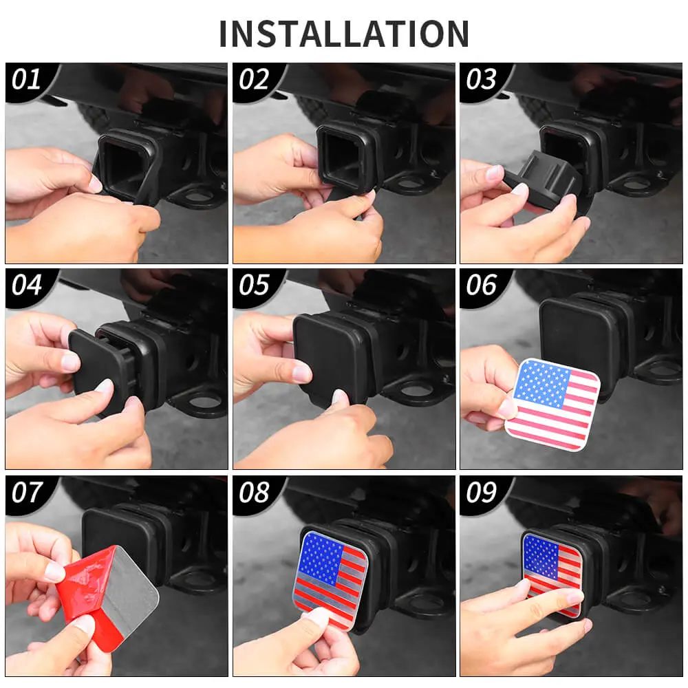 2" Trailer Hitch Cover with American Flag – Patriotic Tow Hitch Plug Insert Cap for 2 Inch Receivers, Fits Most Vehicles - Image 5