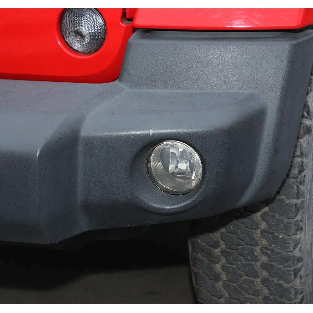 For Jeep Wrangler JK 2007-18 /Compass 08-10 /Patriot 11-16 Smoked Front Fog Lamp Light Cover Trim Blackened - Image 4