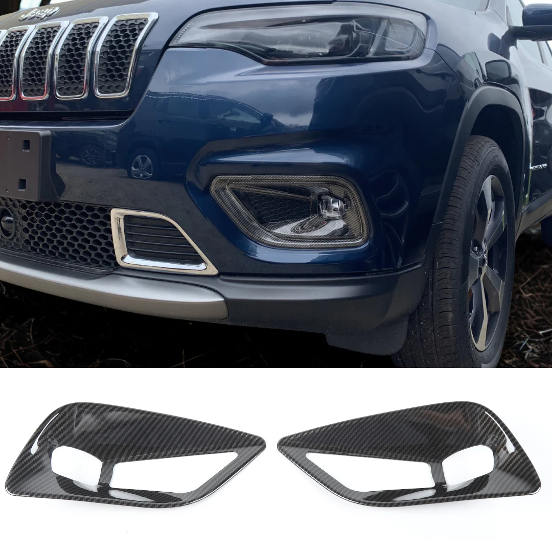 For 2019+ Jeep Cherokee Overland Latitude Limited Front Fog Lamp Light Bezels Trim