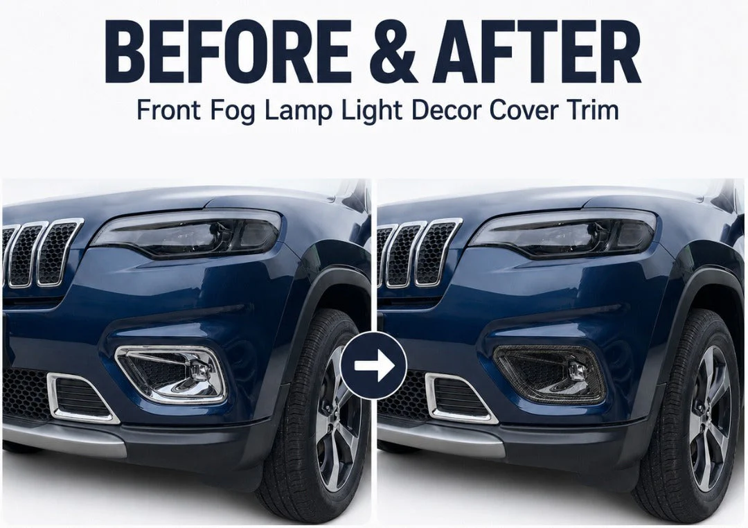 For 2019+ Jeep Cherokee Overland Latitude Limited Front Fog Lamp Light Bezels Trim - Image 2