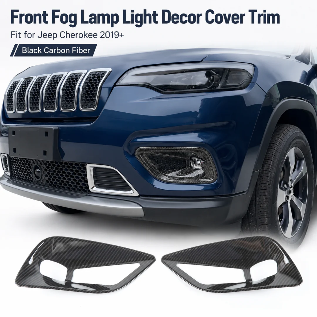 For 2019+ Jeep Cherokee Overland Latitude Limited Front Fog Lamp Light Bezels Trim - Image 3