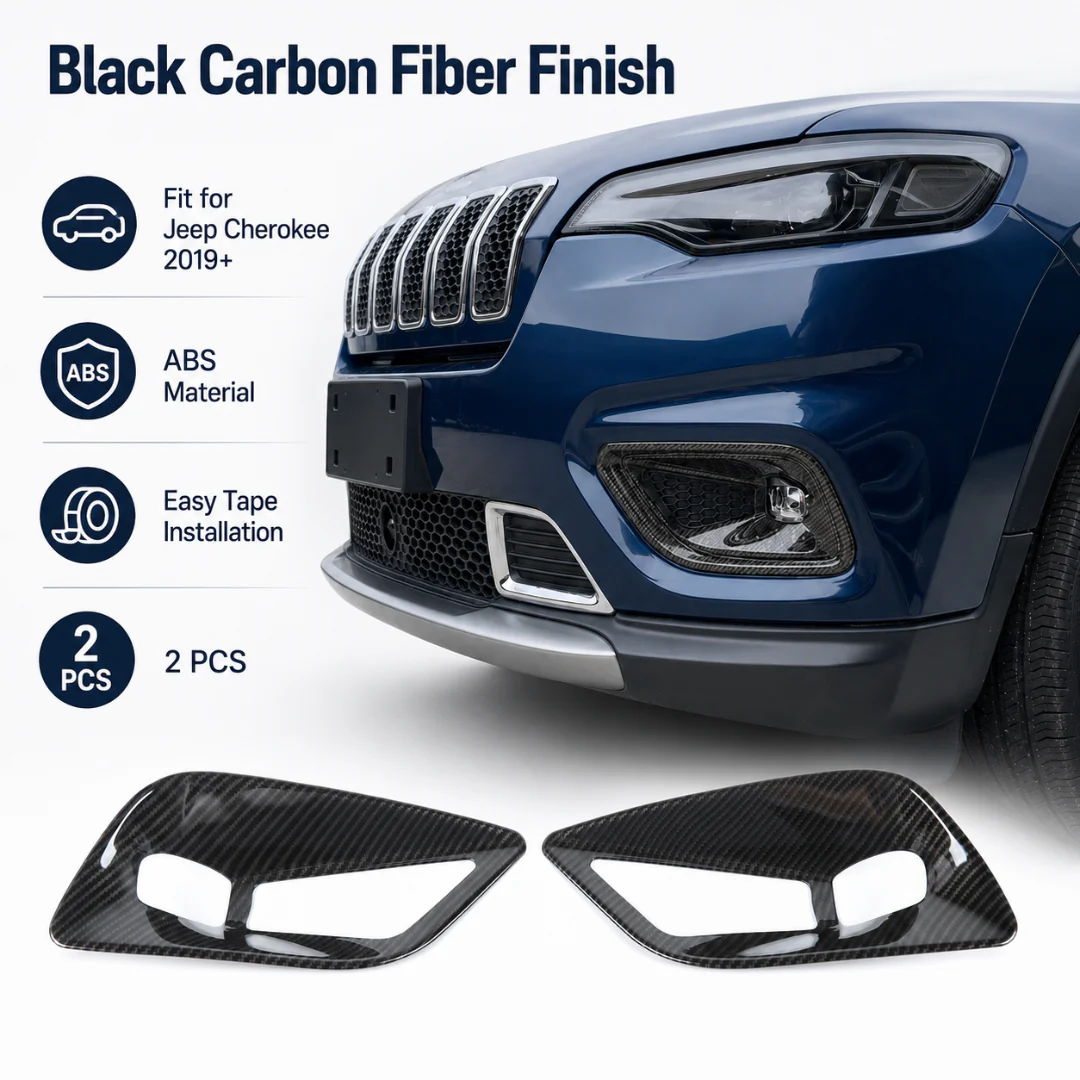 For 2019+ Jeep Cherokee Overland Latitude Limited Front Fog Lamp Light Bezels Trim - Image 4