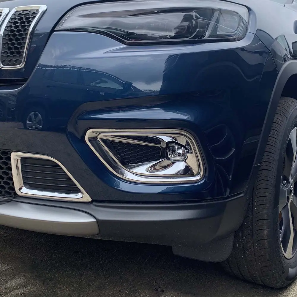 For 2019+ Jeep Cherokee Overland Latitude Limited Front Fog Lamp Light Bezels Trim - Image 5