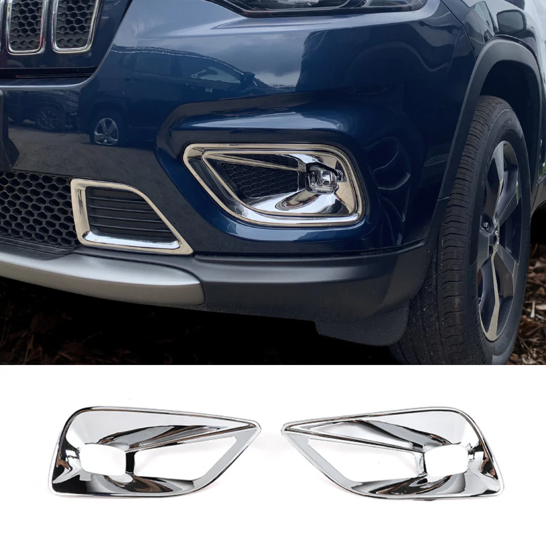 For 2019+ Jeep Cherokee Overland Latitude Limited Front Fog Lamp Light Bezels Trim - Image 7