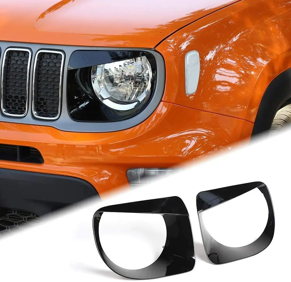 For 2019+ Jeep Renegade Front Grill Inserts & Headlight Bezels Angry Eyes Trim - Image 5