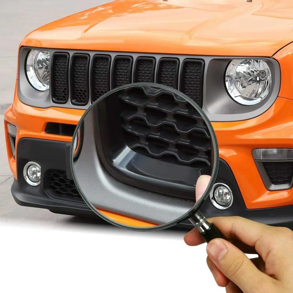 For 2019+ Jeep Renegade Front Grill Inserts & Headlight Bezels Angry Eyes Trim - Image 7