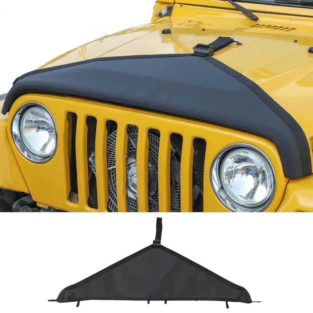 For 1997-2006 Jeep Wrangler TJ Front Hood Bra Cover T-Style Protector Decoration