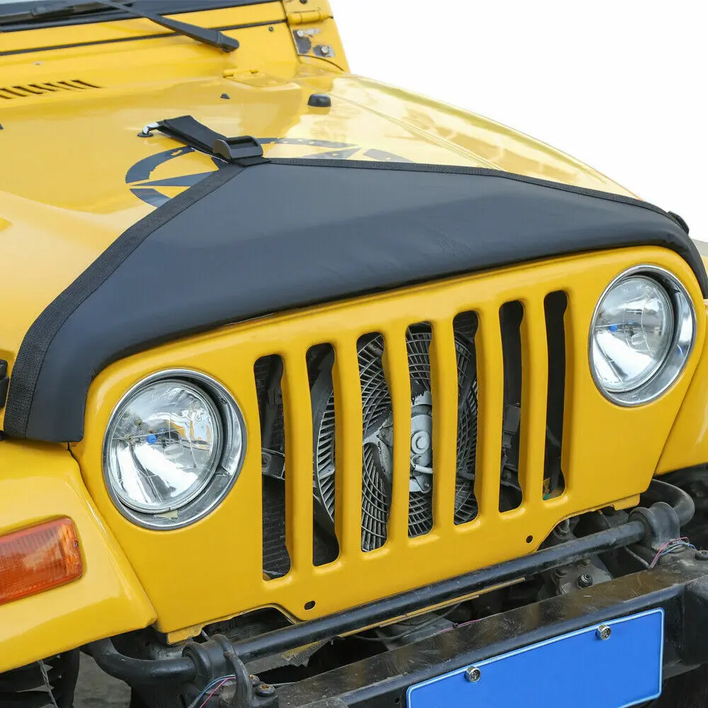 For 1997-2006 Jeep Wrangler TJ Front Hood Bra Cover T-Style Protector Decoration - Image 3