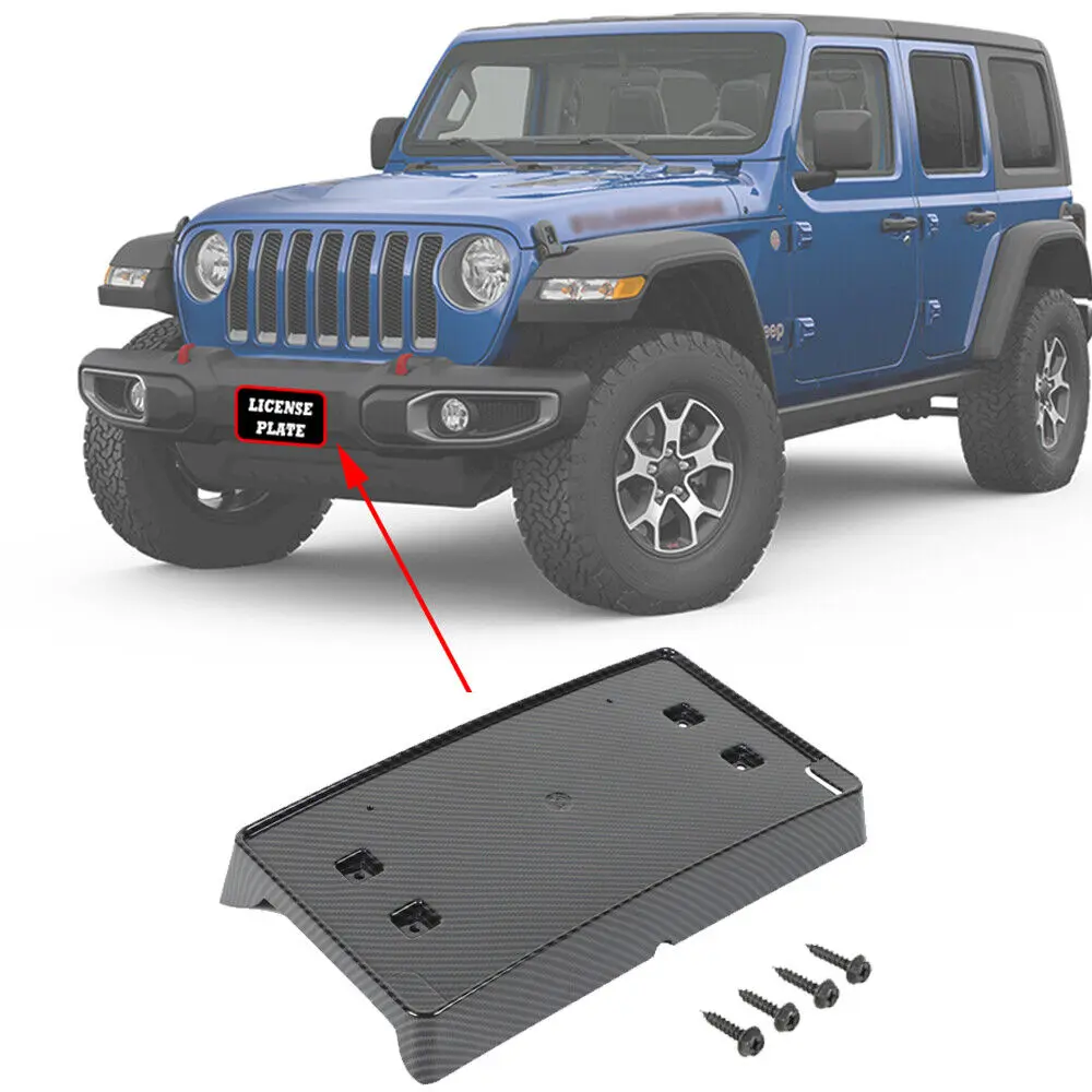 For 2018+ Jeep Wrangler JL & Gladiator JT Front License Plate Mounting Bracket Holder - Image 2