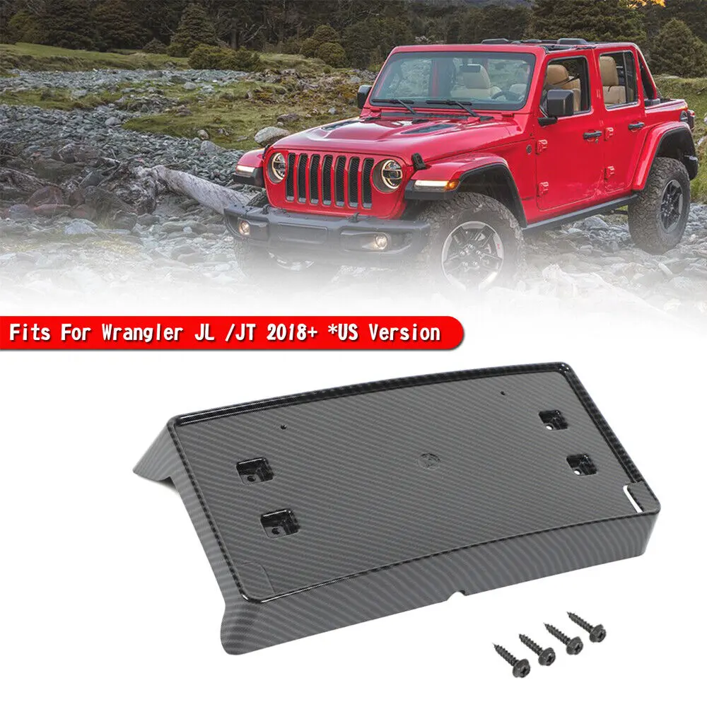 For 2018+ Jeep Wrangler JL & Gladiator JT Front License Plate Mounting Bracket Holder - Image 3
