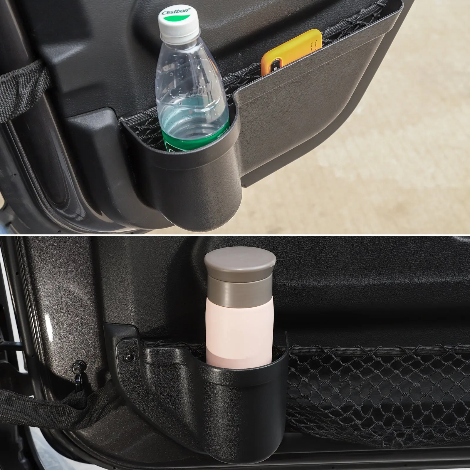 For 2018+ Jeep Wrangler JL Gladiator JT Front & Rear Door Net Replacement Door Pocket Map Storage Box Organizer Cup Holder - Image 4