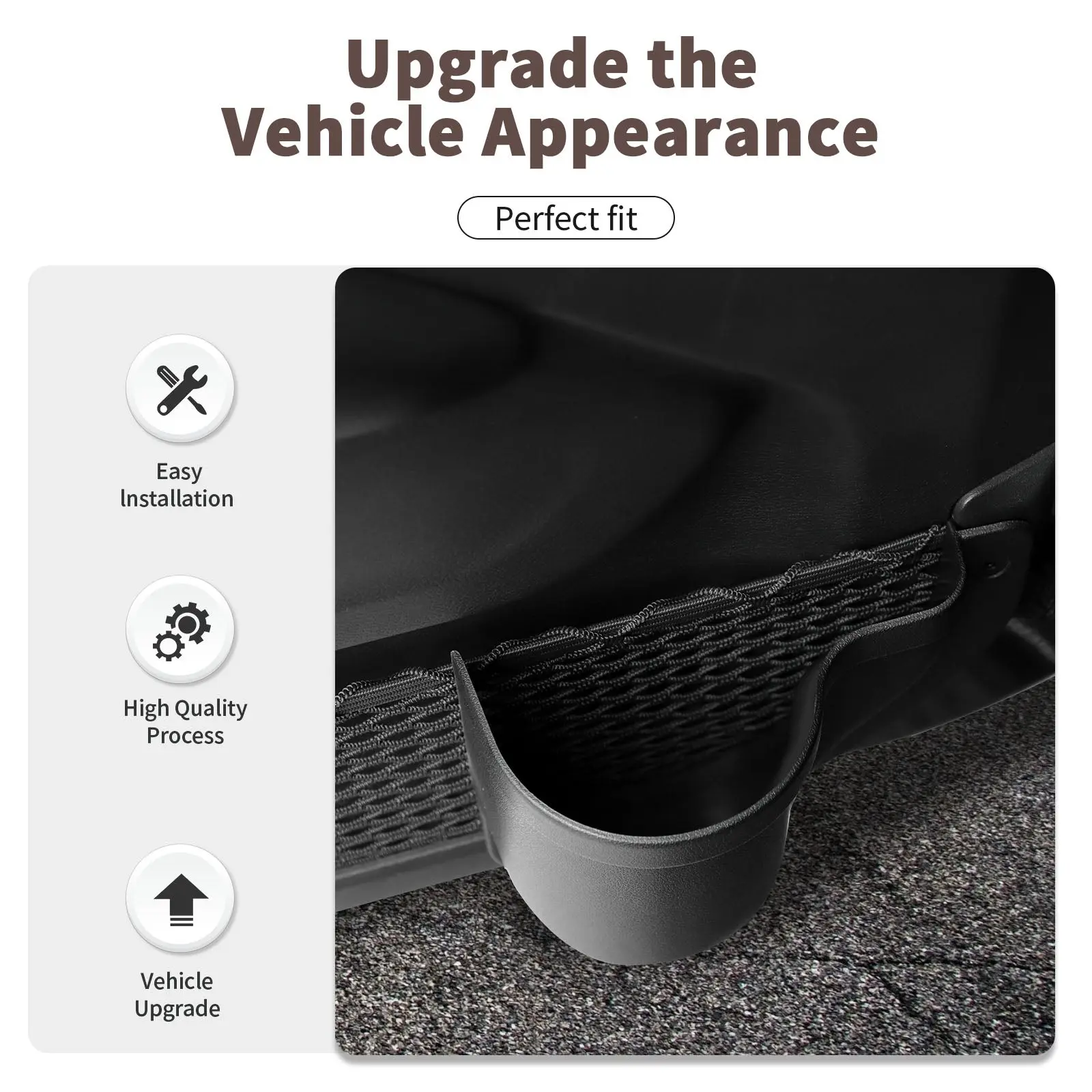 For 2018+ Jeep Wrangler JL Gladiator JT Front & Rear Door Net Replacement Door Pocket Map Storage Box Organizer Cup Holder - Image 7