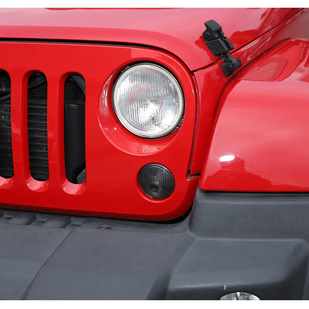 For 2007-2018 Jeep Wrangler JK Front Turn Signal Light Cover Trim Decor Smoked Black - Image 6