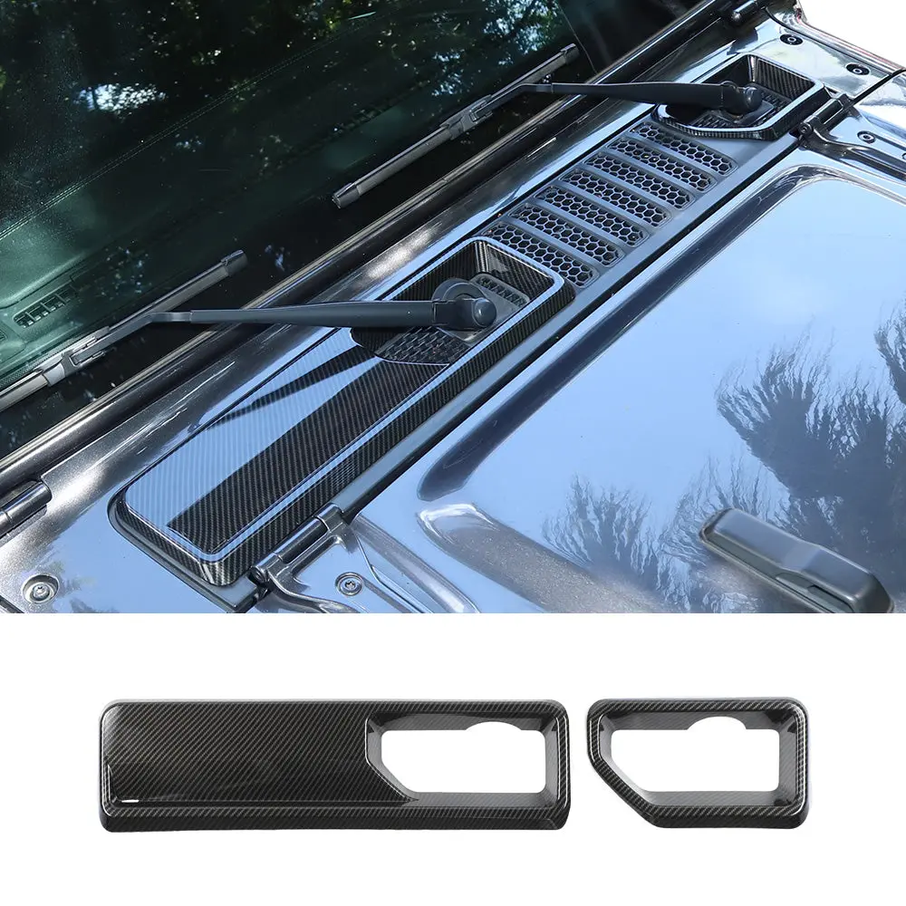 For 2018+ Jeep Wrangler JL Gladiator JT Front Windshield Wiper Base Trim Cover - Hood Accent