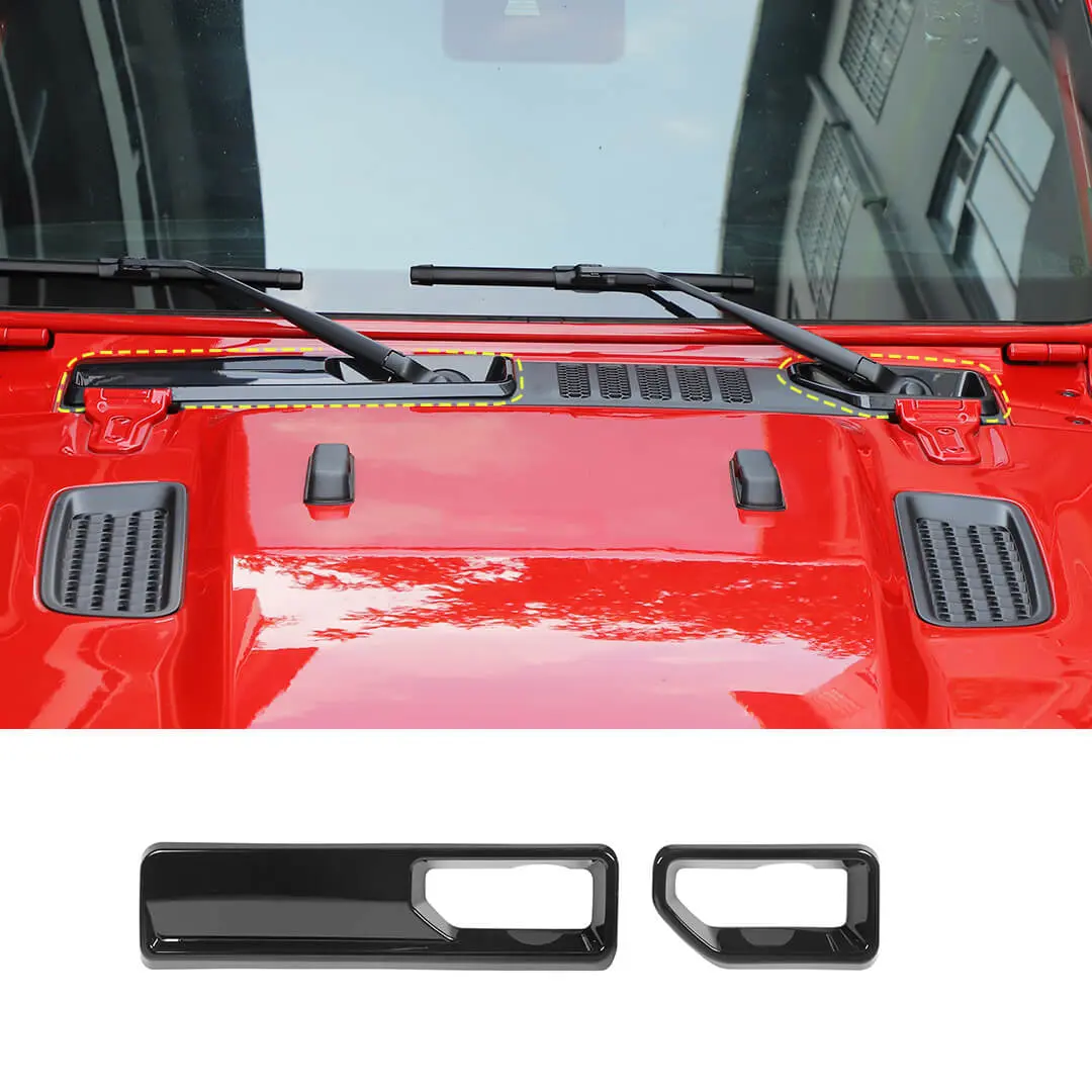 For 2018+ Jeep Wrangler JL Gladiator JT Front Windshield Wiper Base Trim Cover - Hood Accent - Image 15