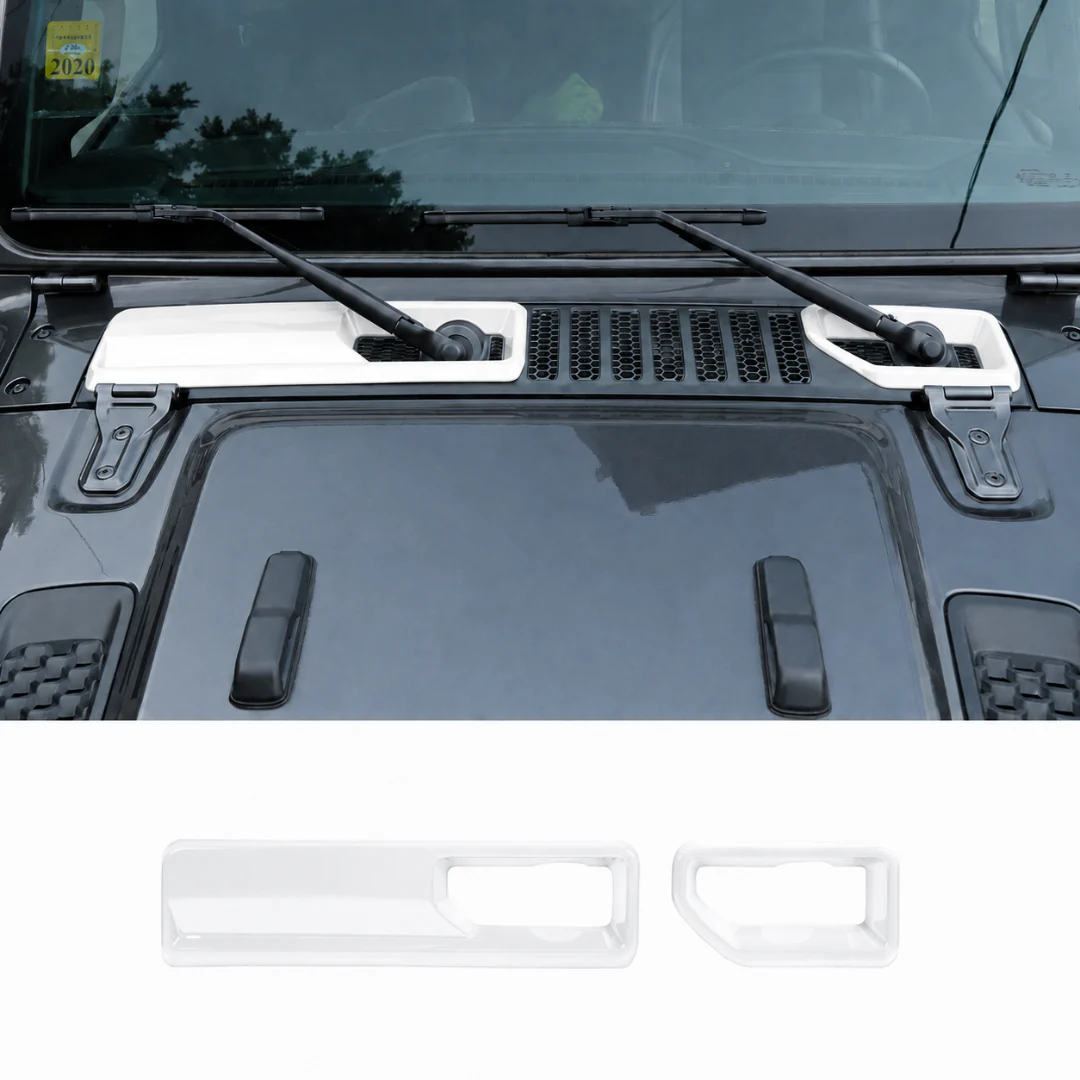 For 2018+ Jeep Wrangler JL Gladiator JT Front Windshield Wiper Base Trim Cover - Hood Accent - Image 16