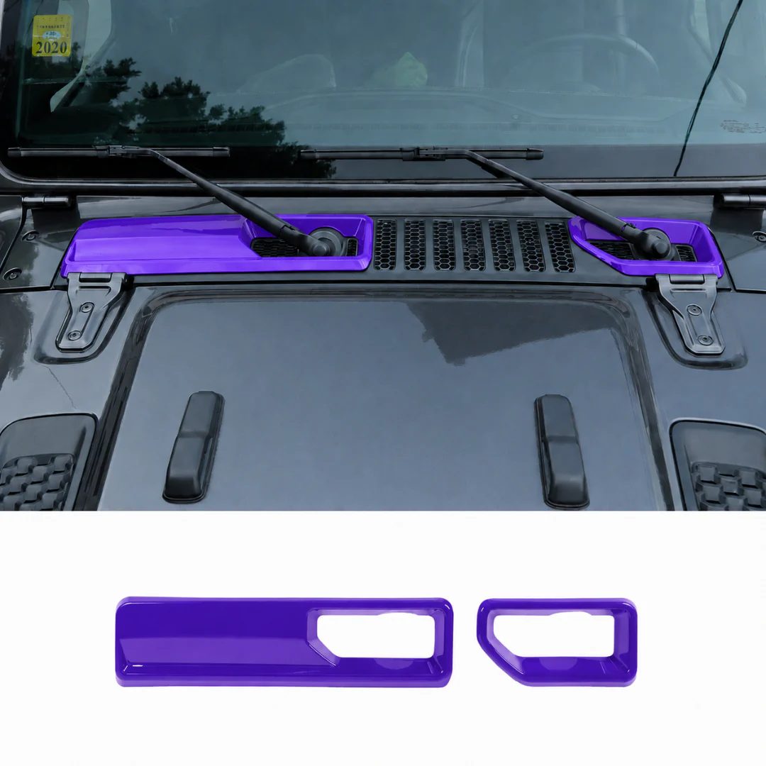For 2018+ Jeep Wrangler JL Gladiator JT Front Windshield Wiper Base Trim Cover - Hood Accent - Image 19