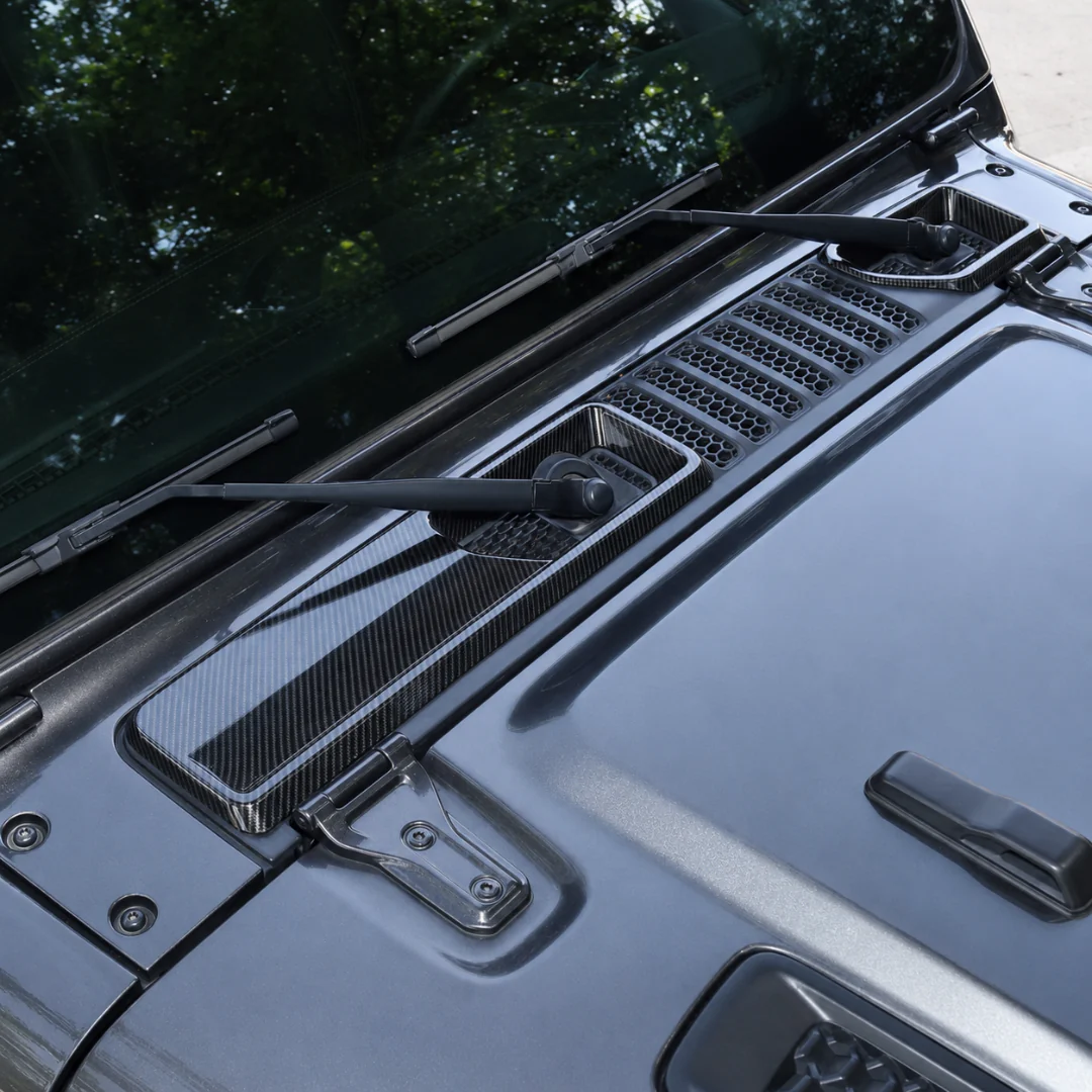 For 2018+ Jeep Wrangler JL Gladiator JT Front Windshield Wiper Base Trim Cover - Hood Accent - Image 2