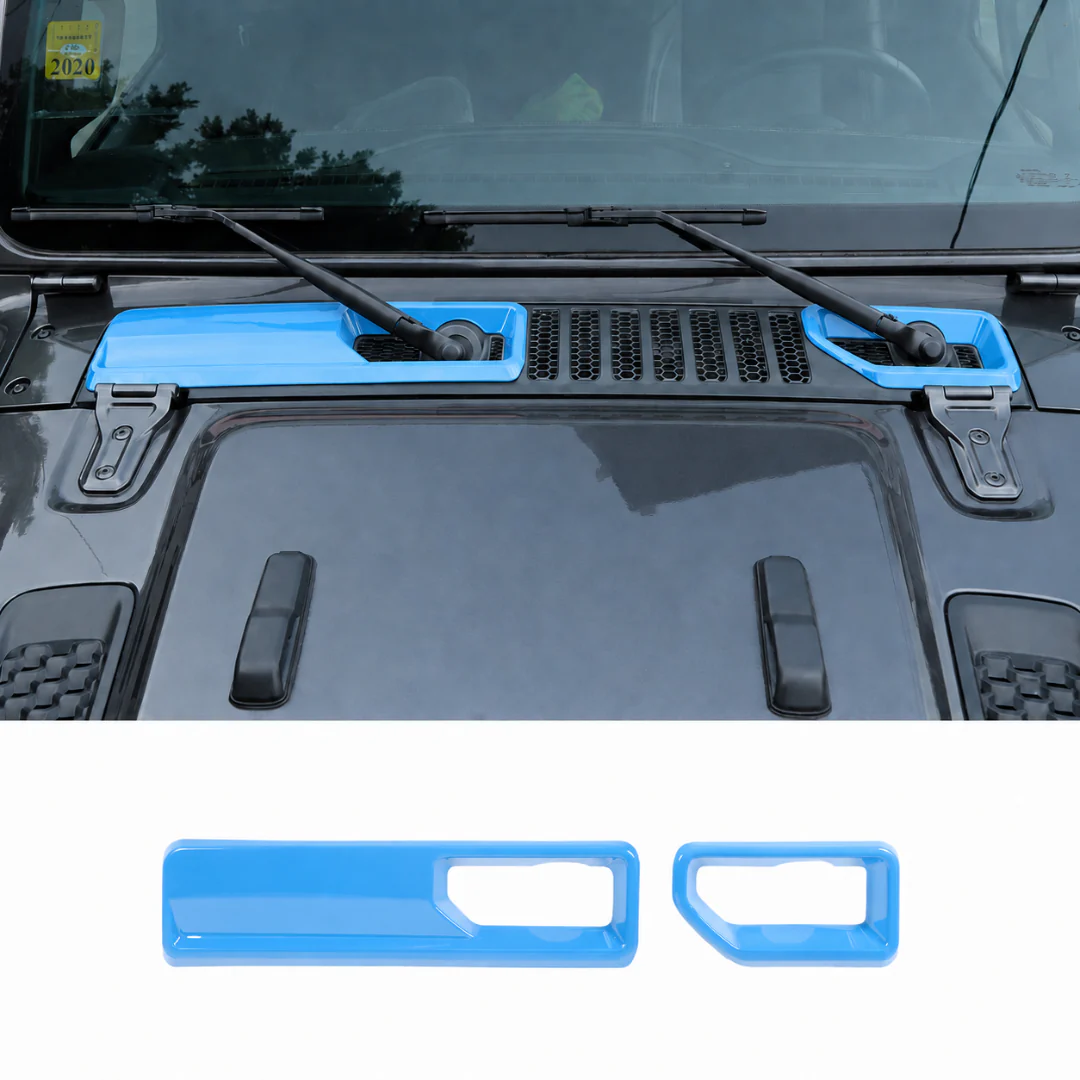 For 2018+ Jeep Wrangler JL Gladiator JT Front Windshield Wiper Base Trim Cover - Hood Accent - Image 20