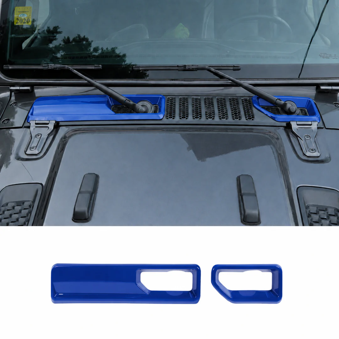 For 2018+ Jeep Wrangler JL Gladiator JT Front Windshield Wiper Base Trim Cover - Hood Accent - Image 21