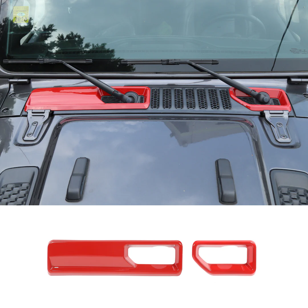 For 2018+ Jeep Wrangler JL Gladiator JT Front Windshield Wiper Base Trim Cover - Hood Accent - Image 8