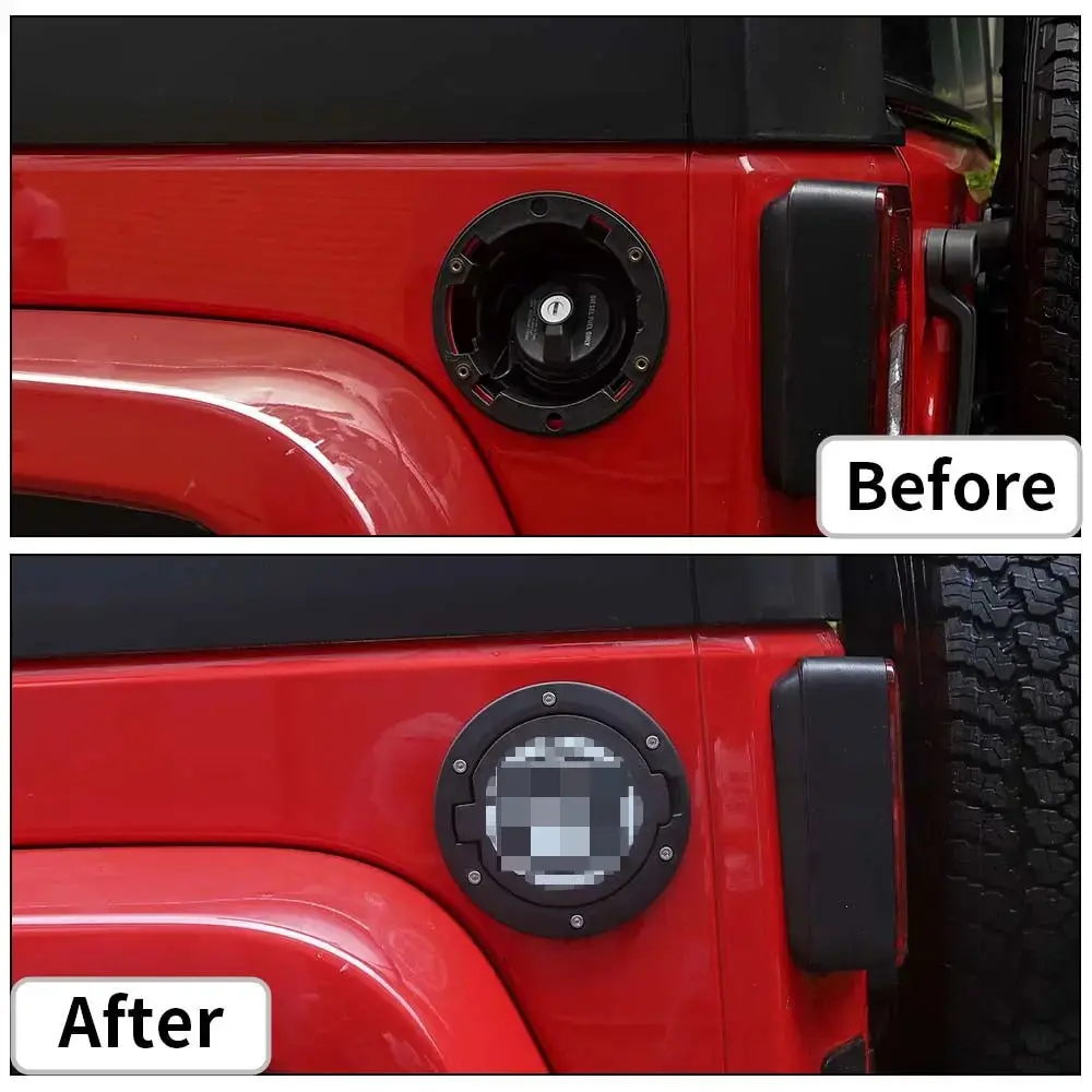 For 2007-2018 Jeep Wrangler JK JKU Fuel Filler Door Cover Gas Cap Gas Tank Cap Black - Image 2