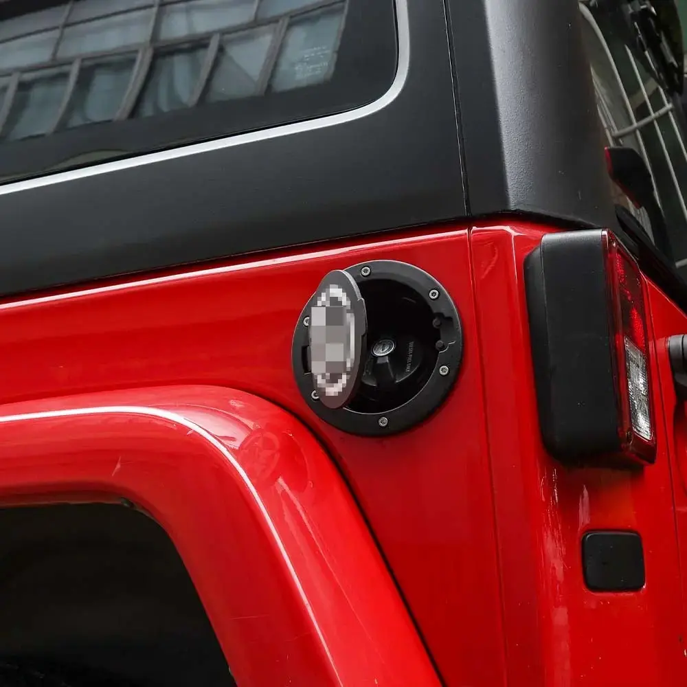 For 2007-2018 Jeep Wrangler JK JKU Fuel Filler Door Cover Gas Cap Gas Tank Cap Black - Image 3