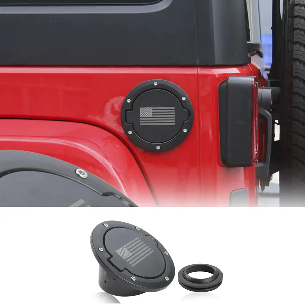 For 2007-2018 Jeep Wrangler JK Gas Tank Cap Fuel Door Cover Trim