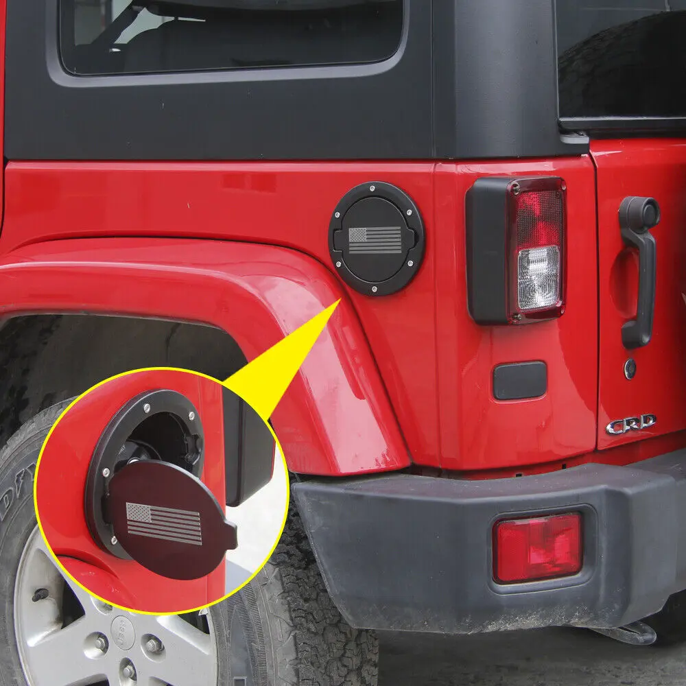 For 2007-2018 Jeep Wrangler JK Gas Tank Cap Fuel Door Cover Trim - Image 3