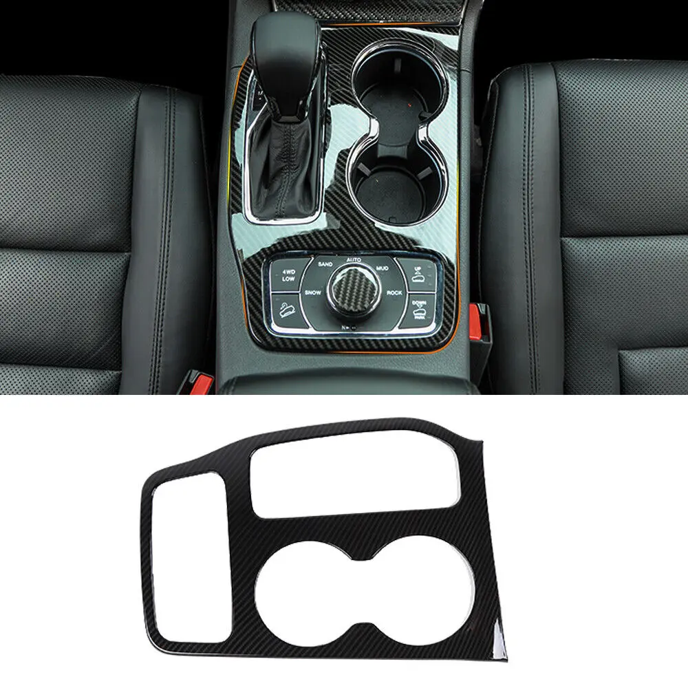 For 2014-2016 Jeep Grand Cherokee WK2 Center Gear Shift Panel Cover Trim Soft Carbon Fiber