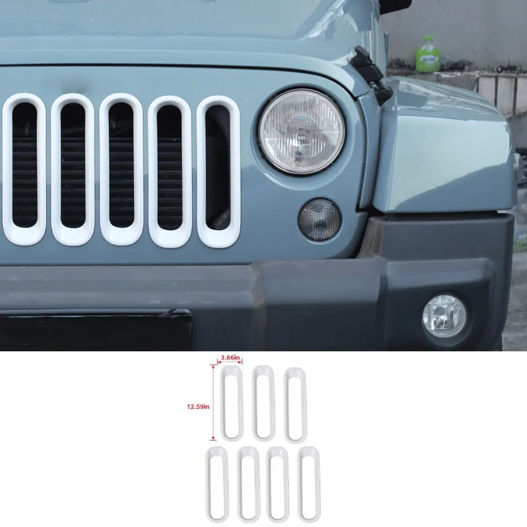 For 2007-2018 Jeep Wrangler JK Front Grille Insert Frame Trim Ring - Image 11