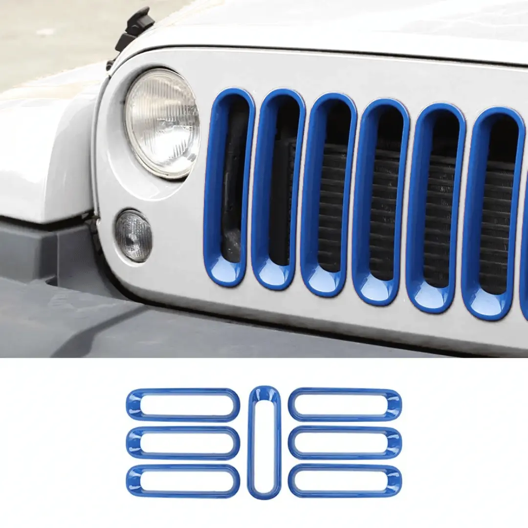 For 2007-2018 Jeep Wrangler JK Front Grille Insert Frame Trim Ring - Image 13
