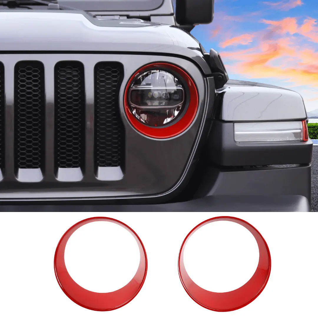 For 2018-2023 Jeep Wrangler JL & Gladiator JT Sport Front Headlight Bezels Trim