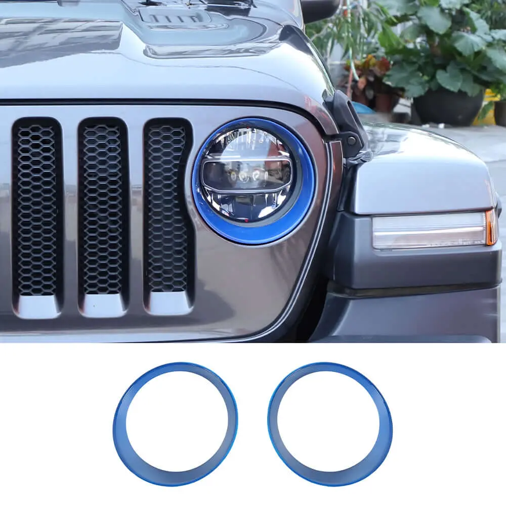 For 2018-2023 Jeep Wrangler JL & Gladiator JT Sport Front Headlight Bezels Trim - Image 11