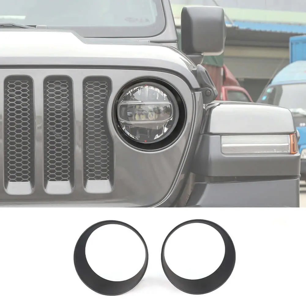 For 2018-2023 Jeep Wrangler JL & Gladiator JT Sport Front Headlight Bezels Trim - Image 13