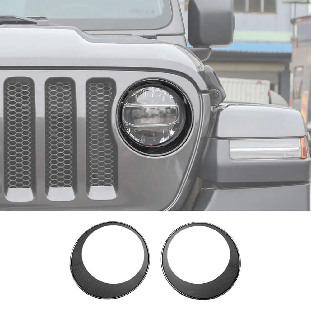For 2018-2023 Jeep Wrangler JL & Gladiator JT Sport Front Headlight Bezels Trim - Image 14