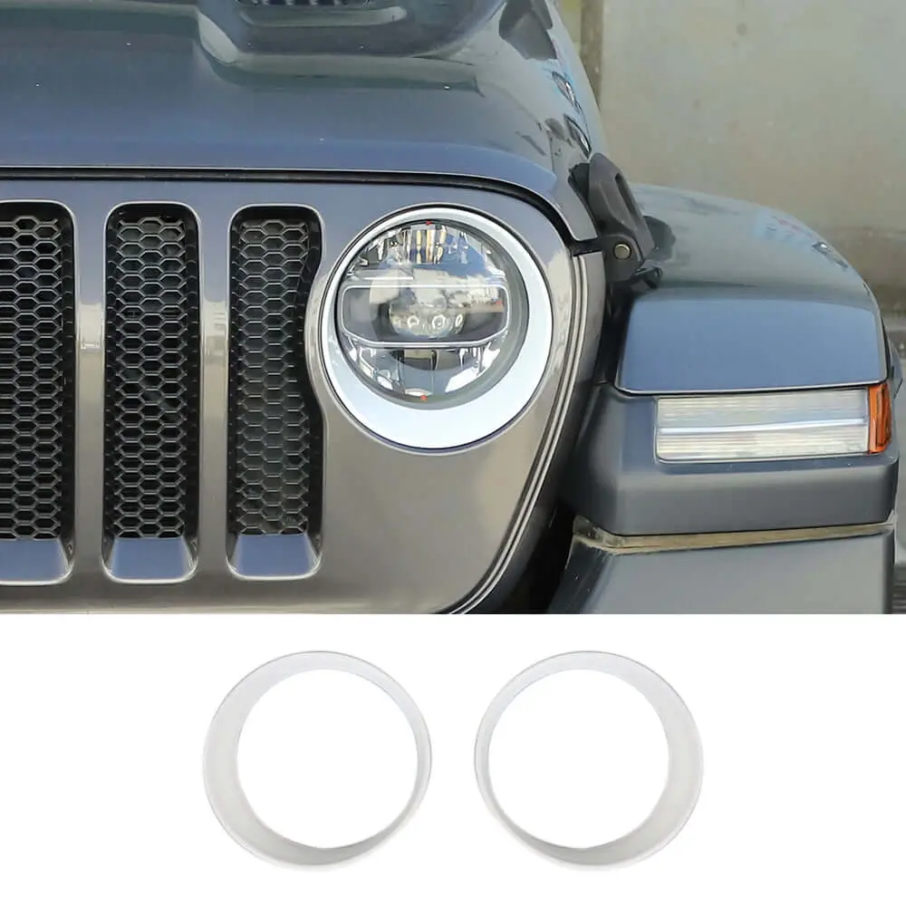 For 2018-2023 Jeep Wrangler JL & Gladiator JT Sport Front Headlight Bezels Trim - Image 15