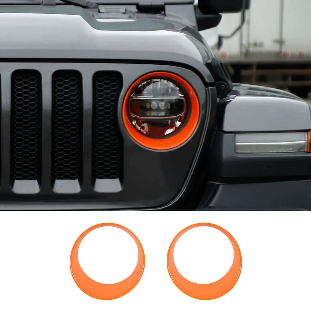 For 2018-2023 Jeep Wrangler JL & Gladiator JT Sport Front Headlight Bezels Trim - Image 16