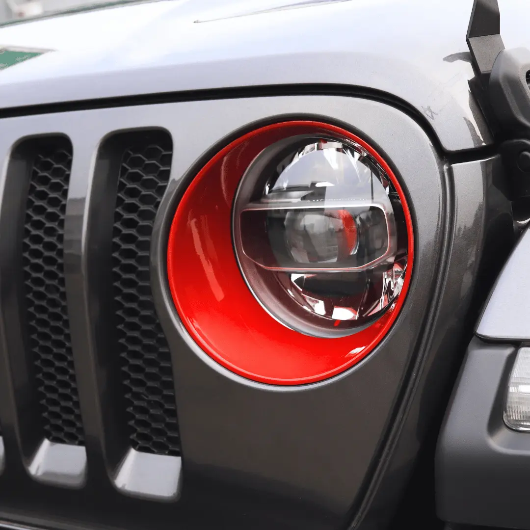 For 2018-2023 Jeep Wrangler JL & Gladiator JT Sport Front Headlight Bezels Trim - Image 5