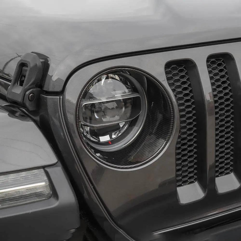 For 2018-2023 Jeep Wrangler JL & Gladiator JT Sport Front Headlight Bezels Trim - Image 7