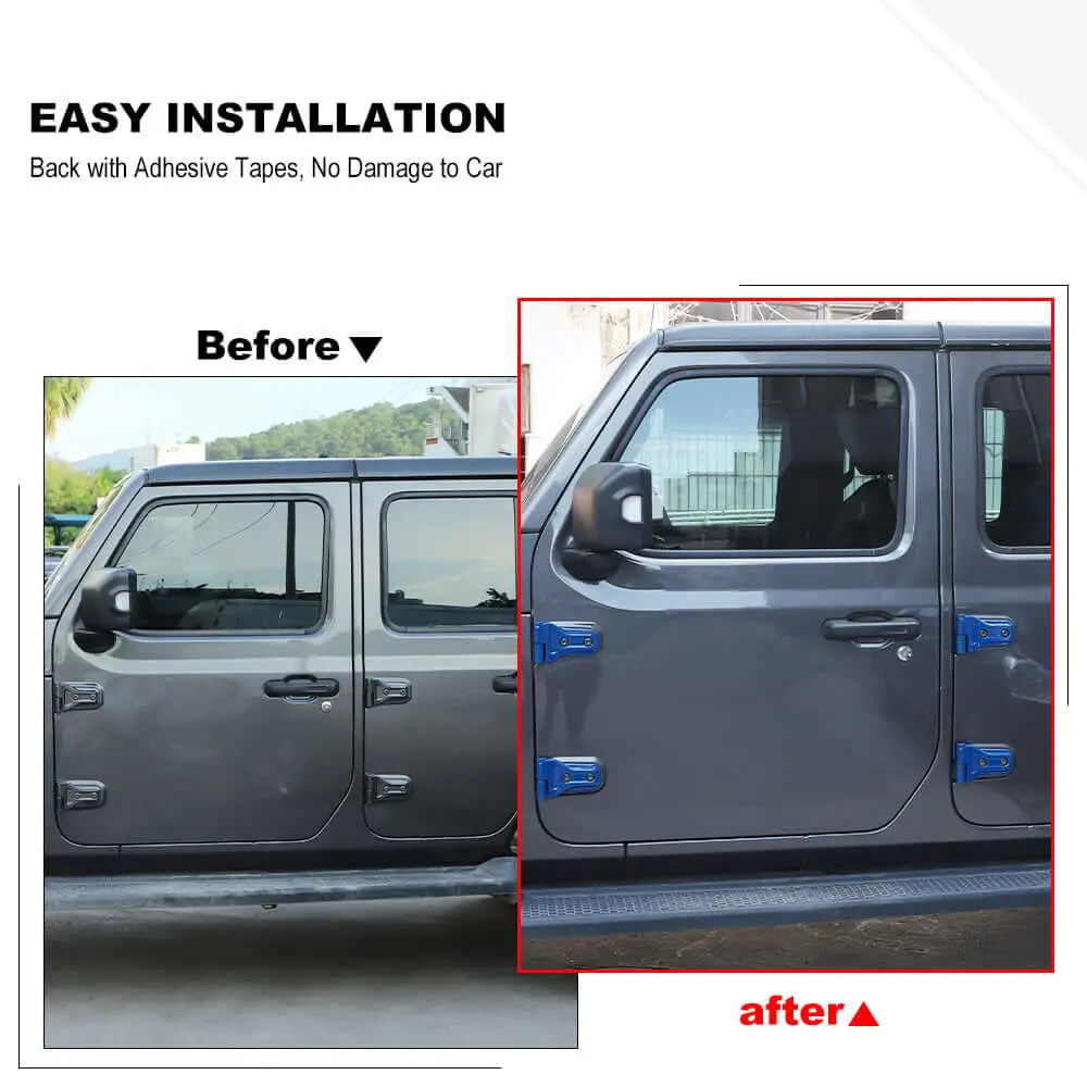 For 2018-2025 Jeep Wrangler JL JLU & Gladiator JT 4Door Door & Engine Hood Hinge Trim Cover Kit - Image 3