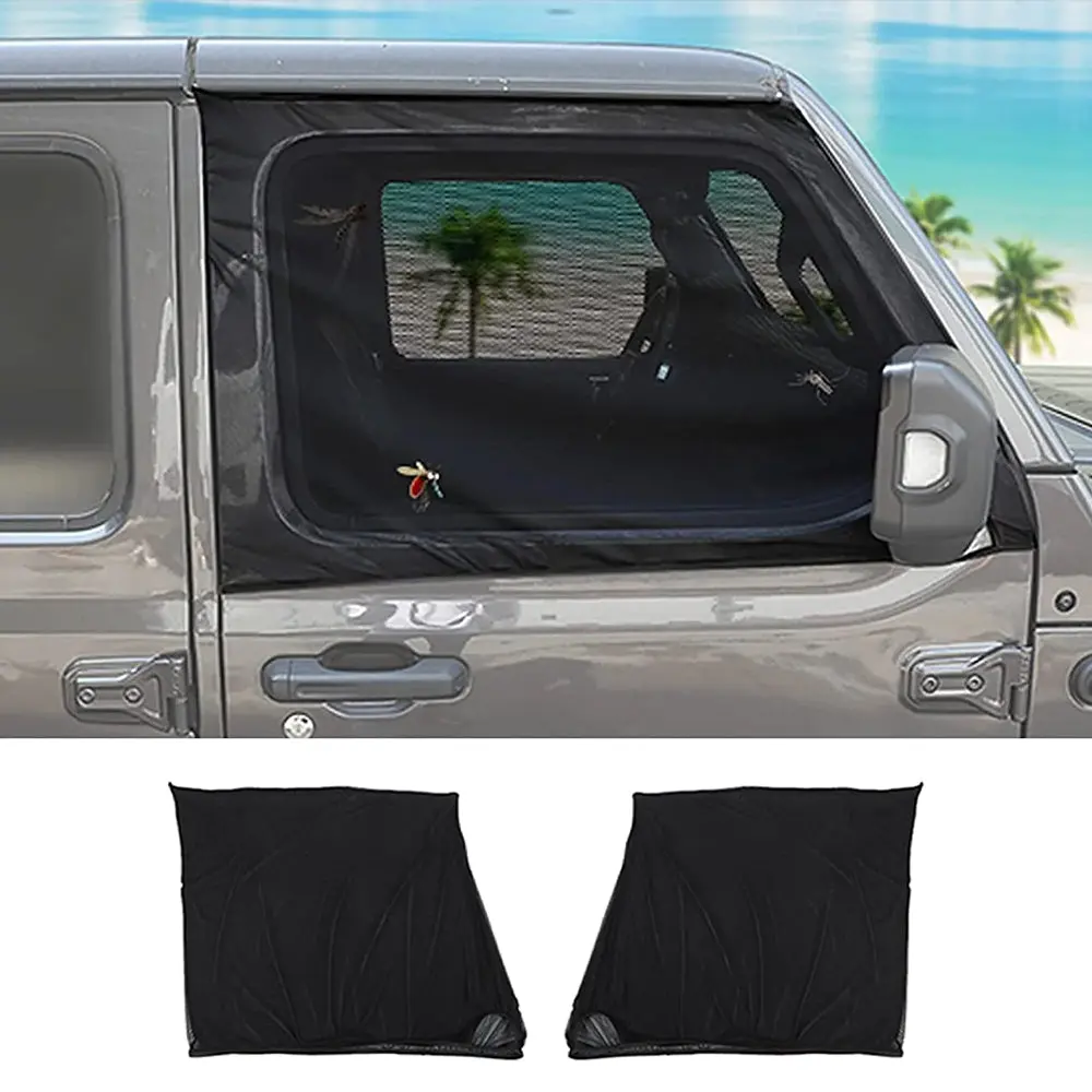 For Jeep Wrangler TJ JK JL & Gladiator JT Front & Rear Window UV Protection Sun Shade Breathable Mesh - Image 11