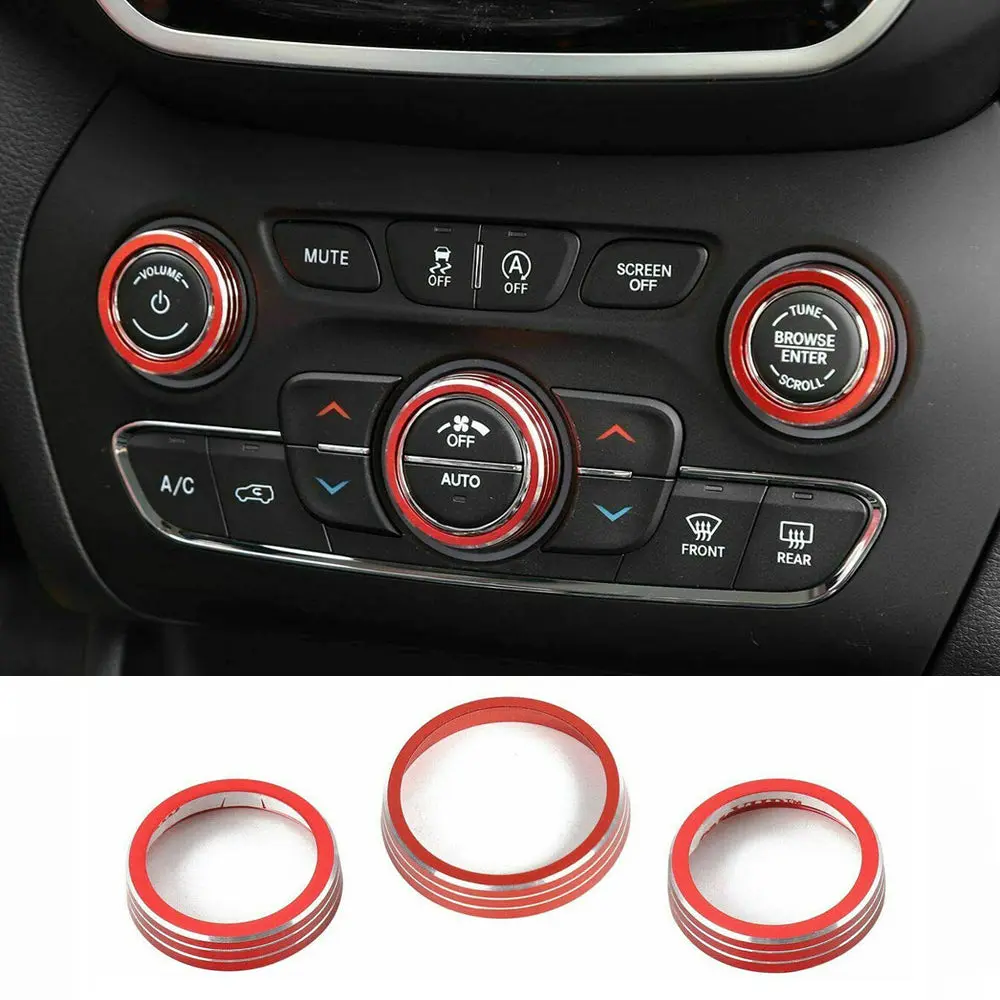 For 2014-2021 Jeep Grand Cherokee WK2 Interior Air Conditioner Trim Cover Audio Switch Knob