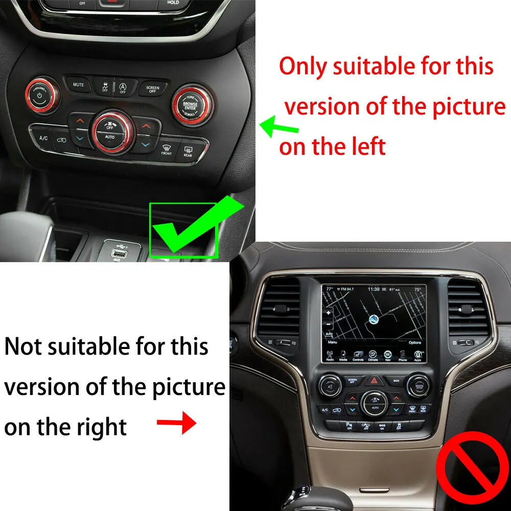 For 2014-2021 Jeep Grand Cherokee WK2 Interior Air Conditioner Trim Cover Audio Switch Knob - Image 2