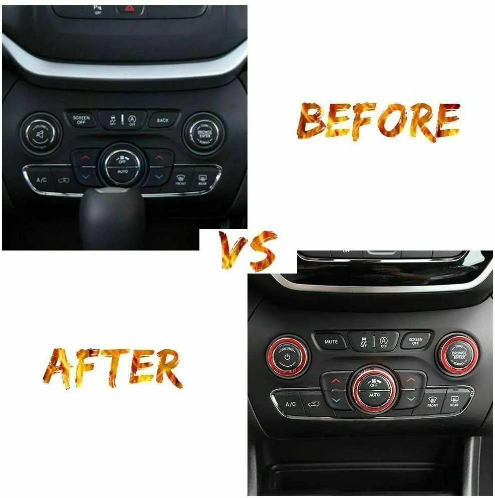 For 2014-2021 Jeep Grand Cherokee WK2 Interior Air Conditioner Trim Cover Audio Switch Knob - Image 3