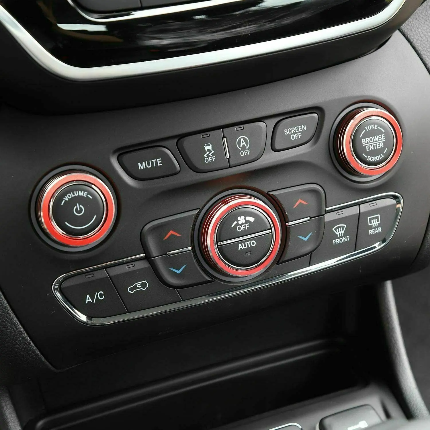 For 2014-2021 Jeep Grand Cherokee WK2 Interior Air Conditioner Trim Cover Audio Switch Knob - Image 5