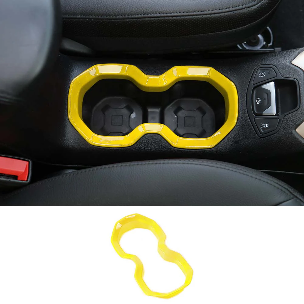 For 2015-2017 Jeep Renegade Interior Front Water Cup Holder Trim Cover Decor Ring - Image 18