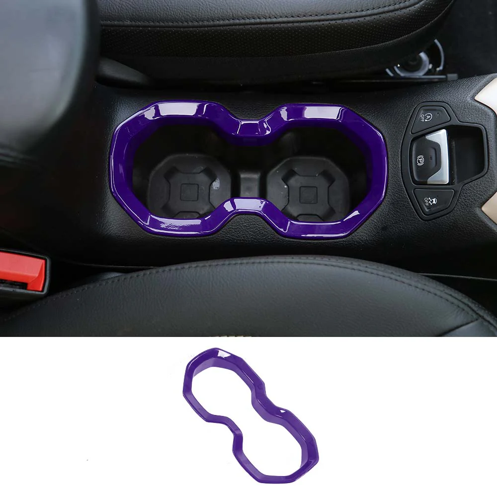 For 2015-2017 Jeep Renegade Interior Front Water Cup Holder Trim Cover Decor Ring - Image 19