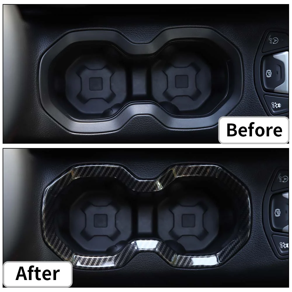 For 2015-2017 Jeep Renegade Interior Front Water Cup Holder Trim Cover Decor Ring - Image 2